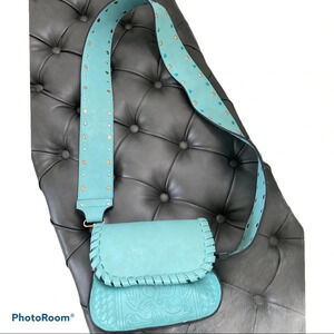 Ardene studded vintage  style turquoise cross body